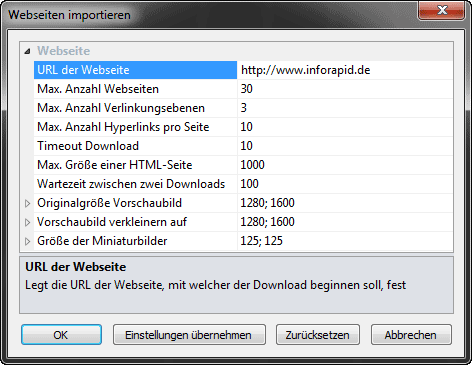 Dialog Sitemap erstellen