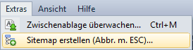 Menü Sitemap erstellen
